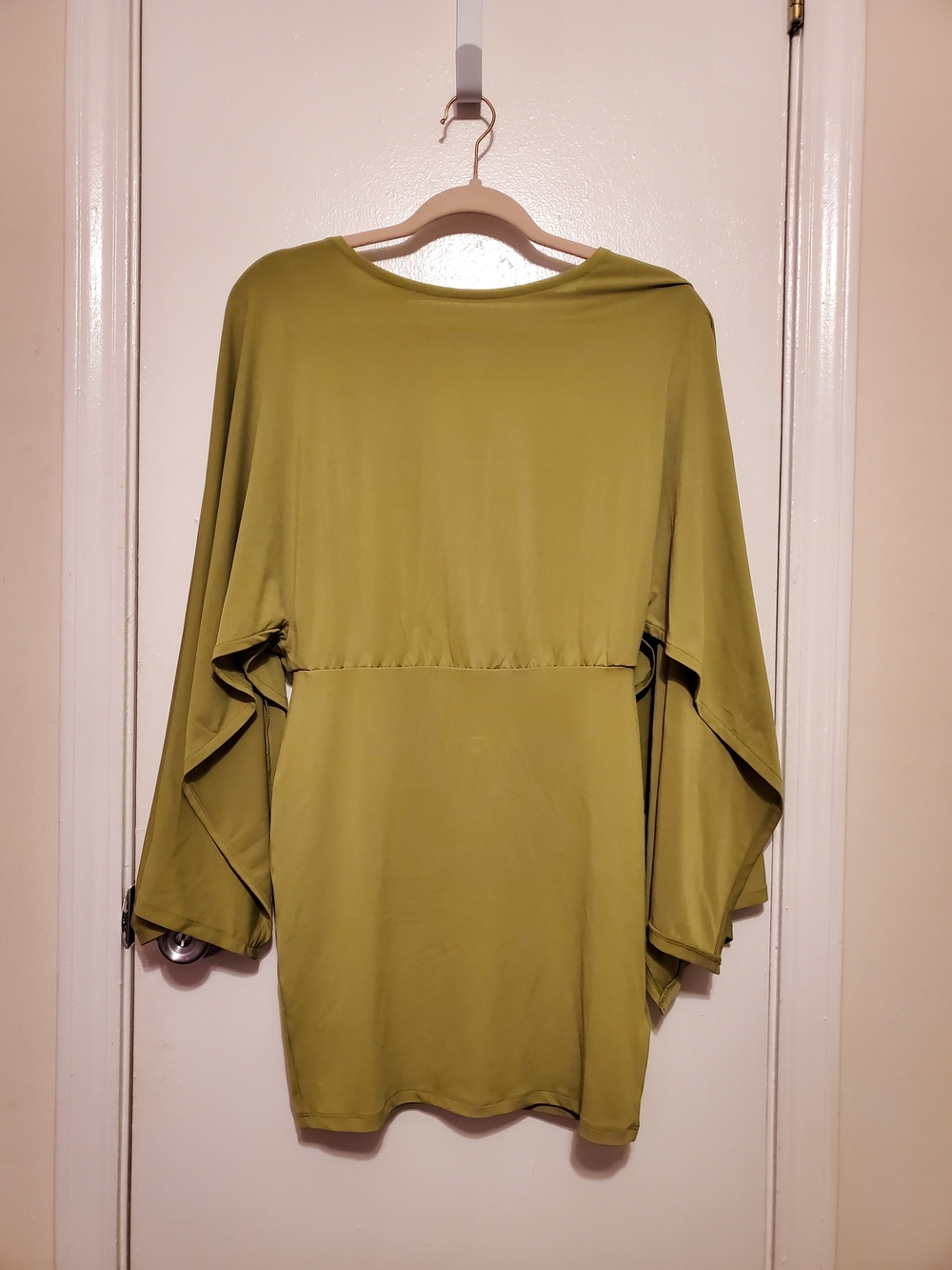H&M Olive Green Dolman Sleeve Mini Dress With Open Back